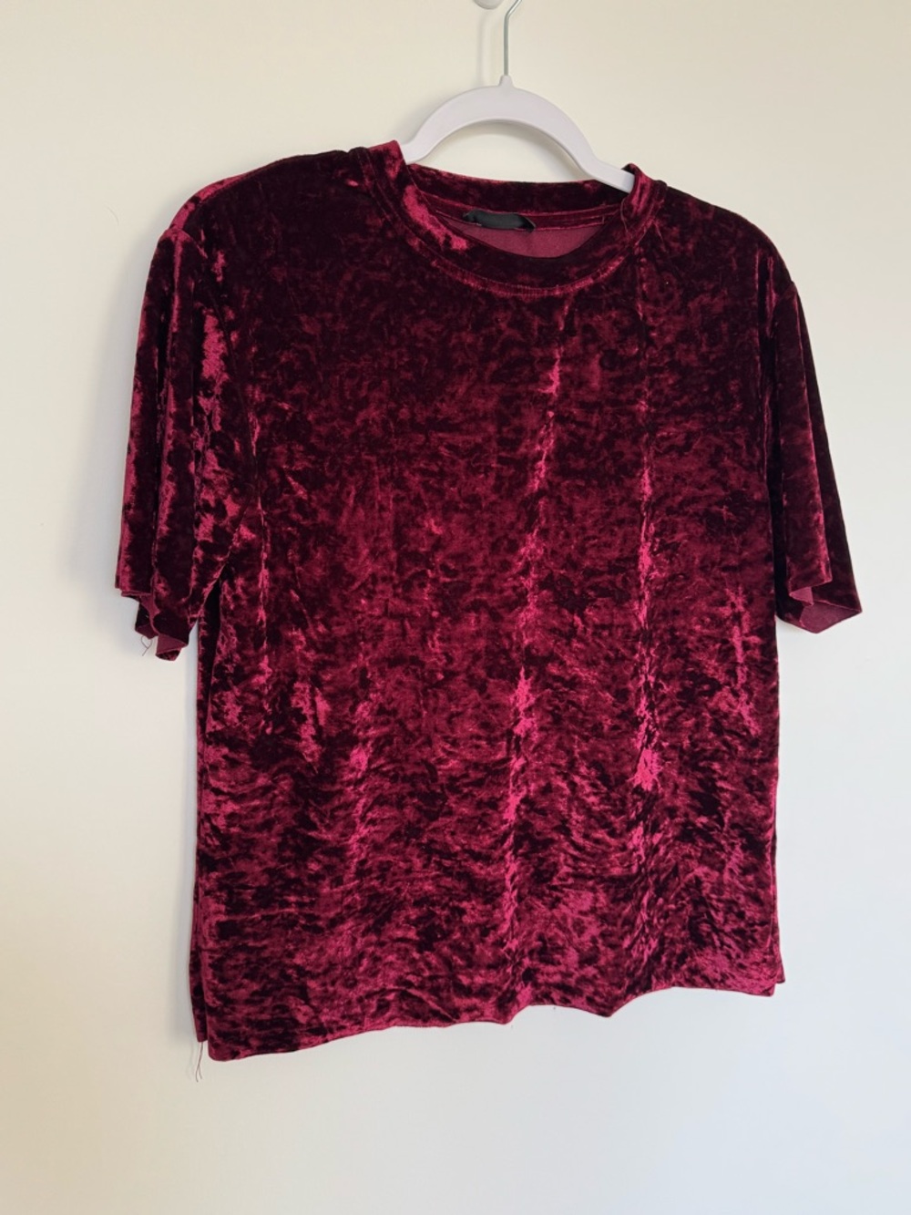 Shein Crushed Velvet Short Sleeve Top